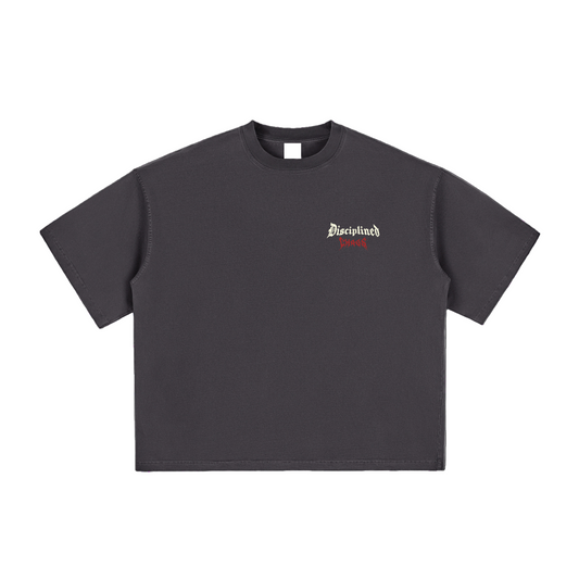 "BATTLE-SCARRED" Vintage Washed Boxy T-Shirt