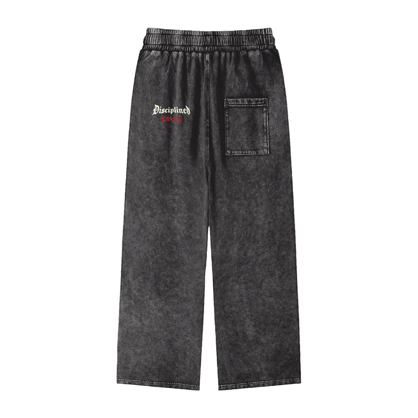 Acid Wash Straight Leg Pants Logo Design